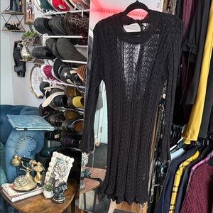 SHEIN Black Long Sleeve Knit Dress